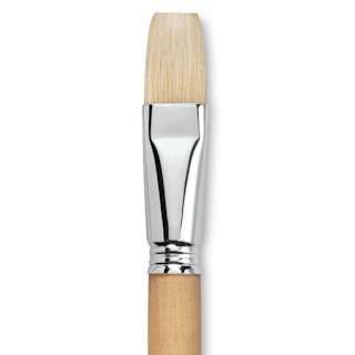 Escoda Clasico Chungking White Bristle Brush - Flat, Long Handle, Size 22