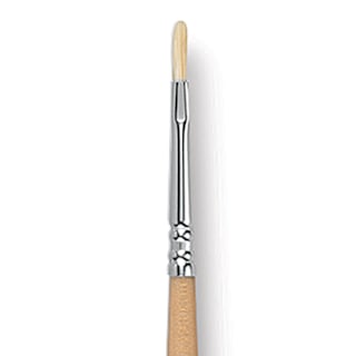 Escoda Clasico Chungking White Bristle Brush - Filbert, Long Handle, Size 2