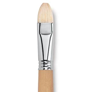Escoda Clasico Chungking White Bristle Brush - Bright, Long Handle, Size 20