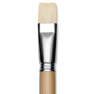 Escoda Clasico Chungking White Bristle Brush - Bright, Long Handle, Size 22