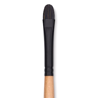 Princeton Catalyst Polytip Bristle Brush - Short Filbert, Long Handle, Size 4