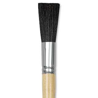 Dynasty Red-Letter Black Bristle Brush - Oval Sash, Long Handle, Size 4