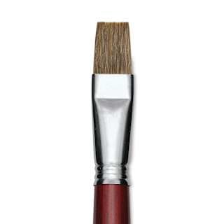 Escoda Bravo Light Ox Hair Brush - Bright, Long Handle, Size 20