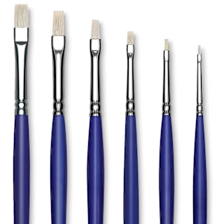 Blick Scholastic White Bristle Brush Set - Bright, Set of 6