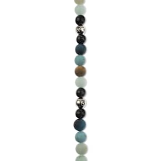 John Bead Solar System Glass Bead Strand - Uranus, 7", 8 mm Dia.
