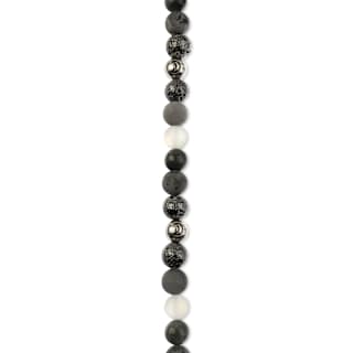 John Bead Solar System Glass Bead Strand - Moon, 7", 8 mm Dia.