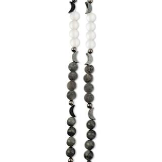 John Bead Solar System Glass Bead Strand - Moon, 5", 6 mm Dia.