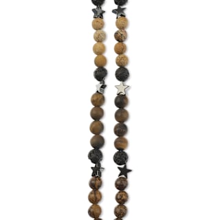 John Bead Solar System Glass Bead Strand - Jupiter, 5", 6 mm Dia.