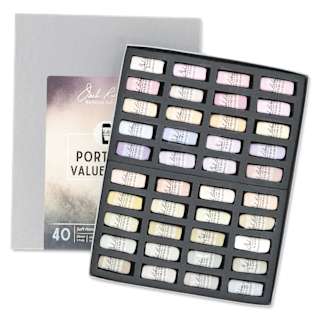 Richeson Soft Handrolled Pastels - Portrait Values 8-10, Set of 40