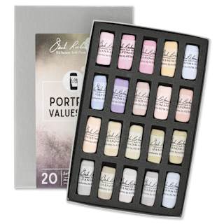 Richeson Soft Handrolled Pastels - Portrait Values 8-9, Set of 20