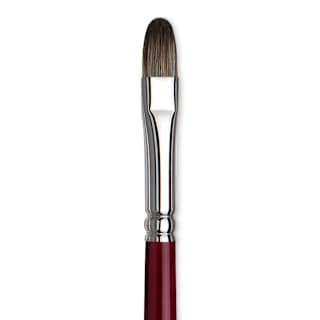 Da Vinci Black Sable Brush - Regular Filbert, Long Handle, Size 10