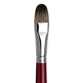 Da Vinci Black Sable Brush - Regular Filbert, Long Handle, Size 16