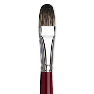 Da Vinci Black Sable Brush - Regular Filbert, Long Handle, Size 18