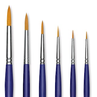 Blick Scholastic Golden Taklon Brush Set - Round, Long Handle, Set of 6