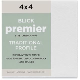 Blick Premier Stretched Cotton Canvas - Traditional Profile, Splined, 4" x 4"