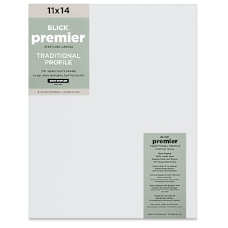 Blick Premier Stretched Cotton Canvas - Traditional Profile, Back-Stapled, 11" x 14"