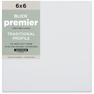 Blick Premier Stretched Cotton Canvas - Traditional Profile, Back-Stapled, 6" x 6"