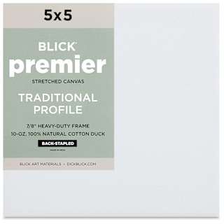 Blick Premier Stretched Cotton Canvas - Traditional Profile, Back-Stapled, 5" x 5"