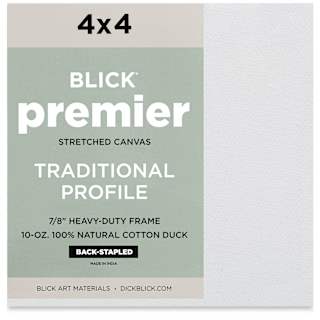 Blick Premier Stretched Cotton Canvas - Traditional Profile, Back-Stapled, 4" x 4"