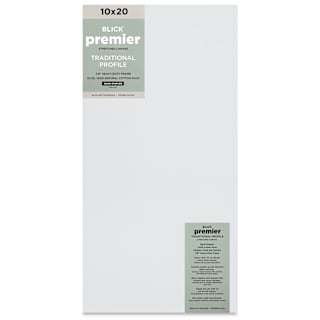 Blick Premier Stretched Cotton Canvas - Traditional Profile, Back-Stapled, 10" x 20"