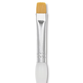 Royal & Langnickel Soft Grip Golden Taklon Brush - Short Shader, Short Handle, Size 10