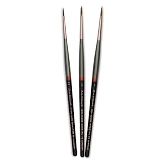 Da Vinci Maestro Kolinsky Miniature Brushes - Short, Round Pointed, Short Handle, Set of 3