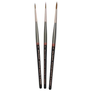 Da Vinci Maestro Kolinsky Miniature Brushes - Extra Long, Round Pointed, Short Handle, Set of 3