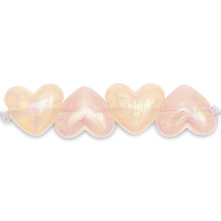 Rico Design Itoshii Plastic Heart Beads - Holographic Rose, Pkg of 12
