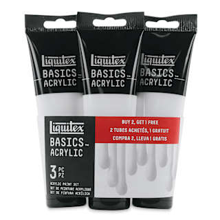 Liquitex Basics Acrylic Paints - Set of 3, Titanium White, 118 ml