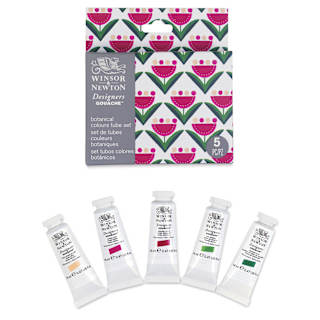 Winsor & Newton Designers Gouache - Set of 5, Botanical Colors, 14 ml Tubes