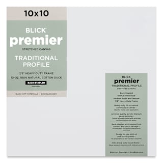 Blick Premier Stretched Cotton Canvas - Traditional Profile, Back-Stapled, 10" x 10"
