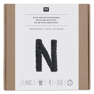 Rico Design Stick and Stitch Embroidery Kit - Pkg of 56, Blank Alphabet