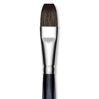 Da Vinci Casaneo Synthetic Squirrel Watercolor Brush - Flat, Size 16, Short Handle, Synthetic