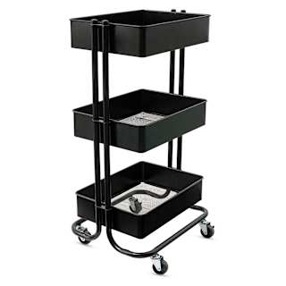 Blick 3-Tier Cart - Black, 32" H x 14-1/2" W x 17" D