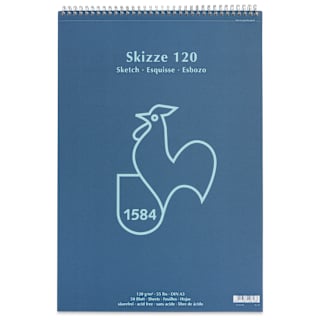 Hahnemühle Skizze Spiral-Bound Sketch Pad - 11.69" x 16.53", 50 Sheets, 120 gsm