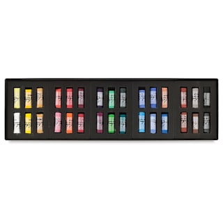 Richeson Half-Size Medium-Soft Pastel Set - Assorted Colors, Set of 30
