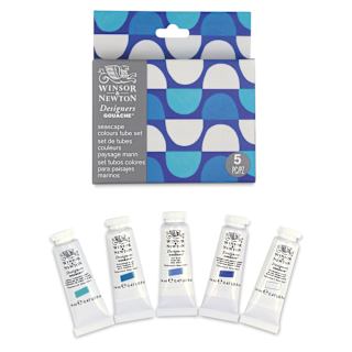 Winsor & Newton Designers Gouache - Set of 5, Seascape Colors, 14 ml Tubes