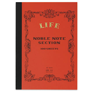Life Noble Notebook - 6" x 8", A5, Orange, Grid