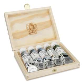 Schmincke Horadam Aquarell Artist Watercolor - Set of 5, Haze, Supergranulation, Wood Box, 15 ml, Tubes