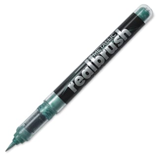 Karin Realbrush Metallic Marker - Green 8535, 4 mm, Brush Tip