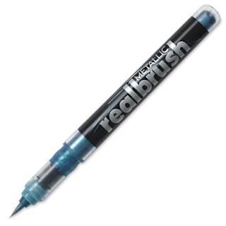 Karin Realbrush Metallic Marker - Blue 8505, 4 mm, Brush Tip