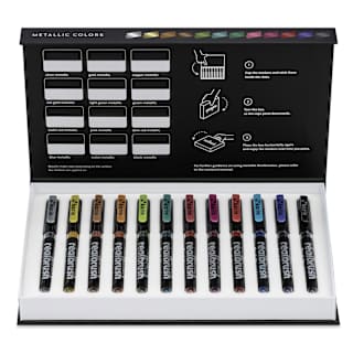 Karin Realbrush Metallic Markers - Assorted Colors, Set of 12