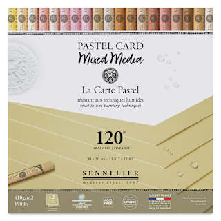 Sennelier La Carte Pastel Card Mixed Media Pad - Naples Yellow, 12" x 12", 190 lb, 12 Sheets