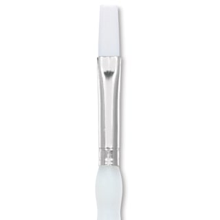 Royal & Langnickel Soft Grip White Taklon Brush - Flat, Short Handle, Size 4