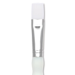Royal & Langnickel Soft Grip White Taklon Brush - Bright, Short Handle, Size 8