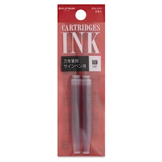 Platinum Pen Ink Cartridges - Red, Pkg of 2