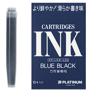 Platinum Pen Ink Cartridges - Blue Black, Pkg of 10