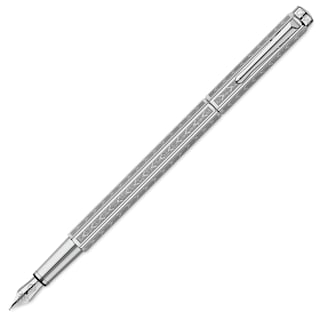 Caran d'Ache Ecridor Chevron Fountain Pen - Platinum Coated, Broad