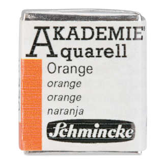 Schmincke Akademie Aquarell Watercolor Pan - Orange, Half Pan