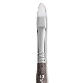 Escoda Perla Toray White Synthetic Travel Brush - Bright, Short Handle, Size 10